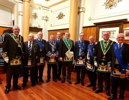 Alex Hamilton with the Brethren of 579 who attended the Annual General Meeting.